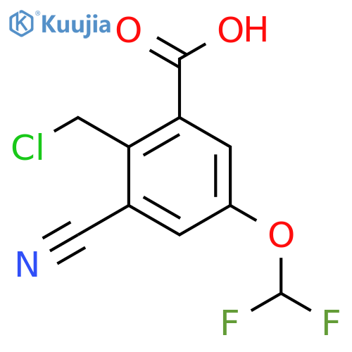 2-Chloromethyl-3-cyano-5-(difluoromethoxy)benzoic acid structure