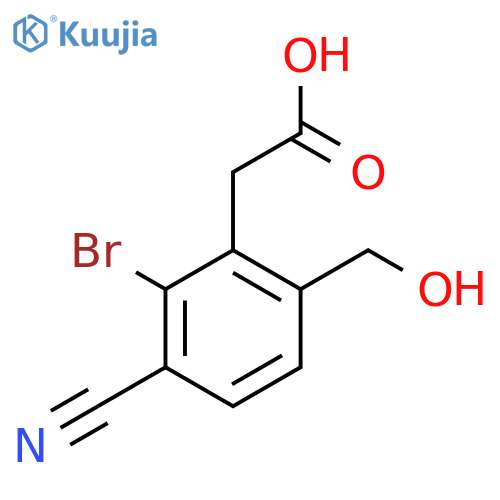 2-Bromo-3-cyano-6-(hydroxymethyl)phenylacetic acid structure