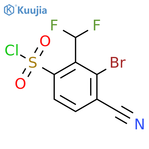 3-Bromo-4-cyano-2-(difluoromethyl)benzenesulfonyl chloride structure