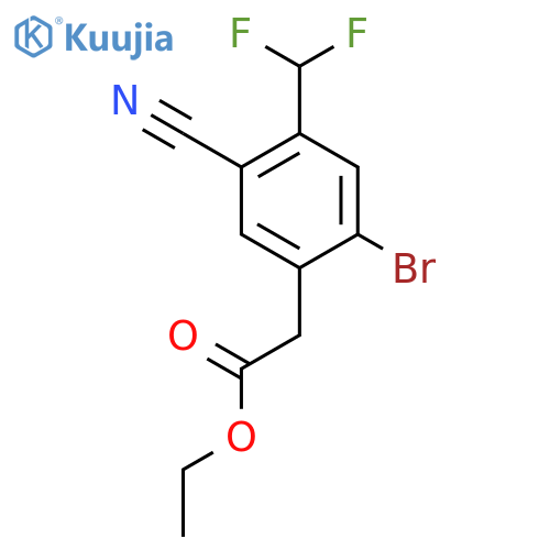 Ethyl 2-bromo-5-cyano-4-(difluoromethyl)phenylacetate structure
