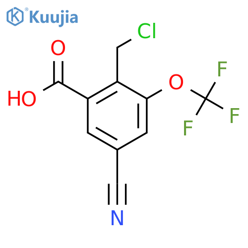 2-Chloromethyl-5-cyano-3-(trifluoromethoxy)benzoic acid structure
