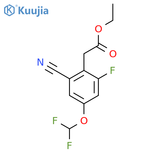 Ethyl 2-cyano-4-difluoromethoxy-6-fluorophenylacetate structure