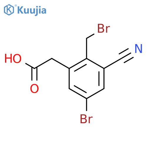 5-Bromo-2-bromomethyl-3-cyanophenylacetic acid structure