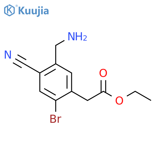 Ethyl 5-aminomethyl-2-bromo-4-cyanophenylacetate structure