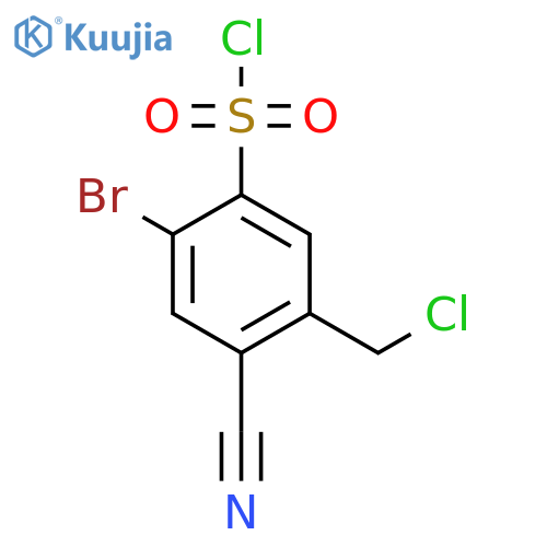 2-Bromo-5-chloromethyl-4-cyanobenzenesulfonyl chloride structure