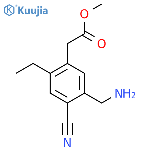 Methyl 5-aminomethyl-4-cyano-2-ethylphenylacetate structure