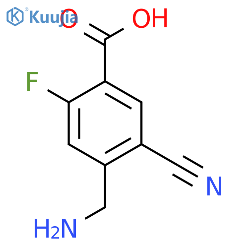 4-Aminomethyl-5-cyano-2-fluorobenzoic acid structure