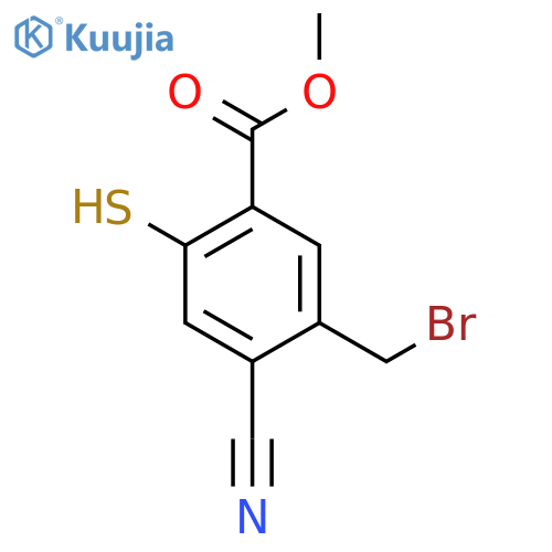 Methyl 5-bromomethyl-4-cyano-2-mercaptobenzoate structure