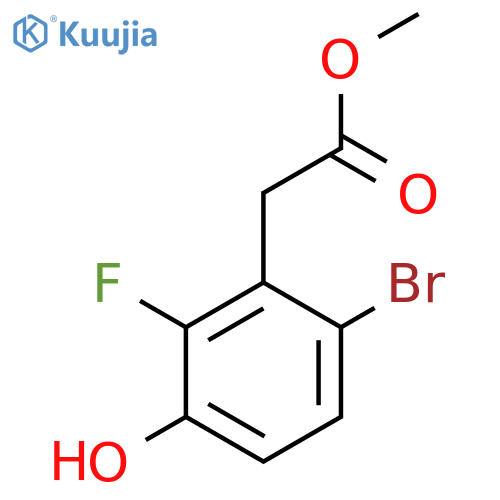 Methyl 6-bromo-2-fluoro-3-hydroxyphenylacetate structure