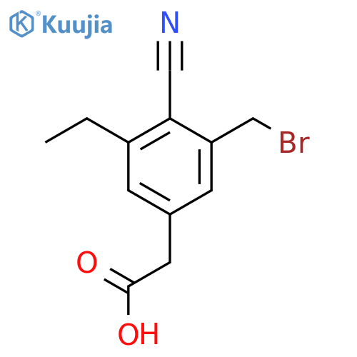 3-Bromomethyl-4-cyano-5-ethylphenylacetic acid structure