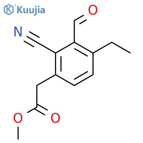 Methyl 2-cyano-4-ethyl-3-formylphenylacetate structure