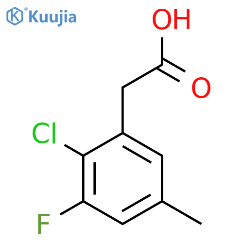 2-Chloro-3-fluoro-5-methylphenylacetic acid structure