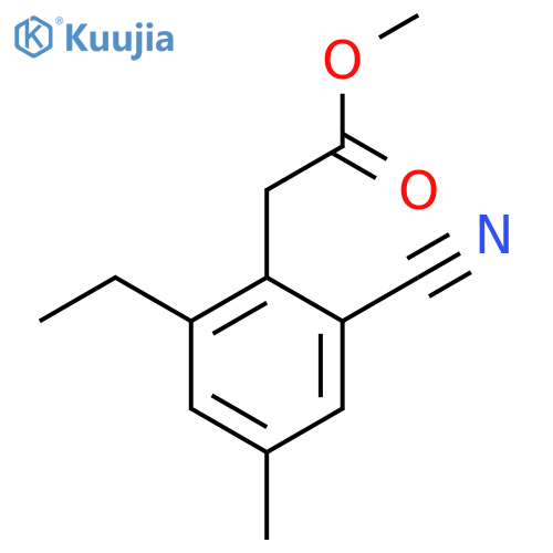 Methyl 2-cyano-6-ethyl-4-methylphenylacetate structure