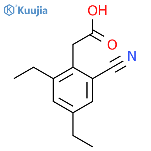 2-Cyano-4,6-diethylphenylacetic acid structure