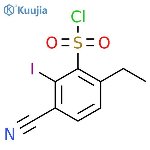 3-Cyano-6-ethyl-2-iodobenzenesulfonyl chloride structure