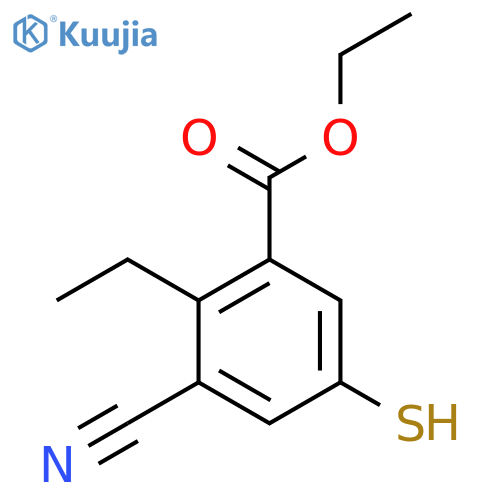 Ethyl 3-cyano-2-ethyl-5-mercaptobenzoate structure