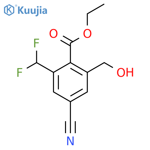 Ethyl 4-cyano-2-difluoromethyl-6-(hydroxymethyl)benzoate structure