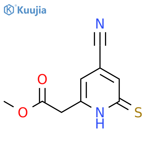 Methyl 4-cyano-2-mercaptopyridine-6-acetate structure
