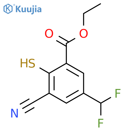 Ethyl 3-cyano-5-difluoromethyl-2-mercaptobenzoate structure