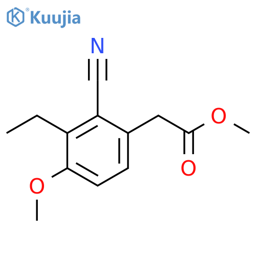 Methyl 2-cyano-3-ethyl-4-methoxyphenylacetate structure