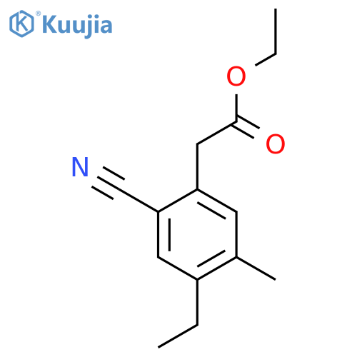 Ethyl 2-cyano-4-ethyl-5-methylphenylacetate structure