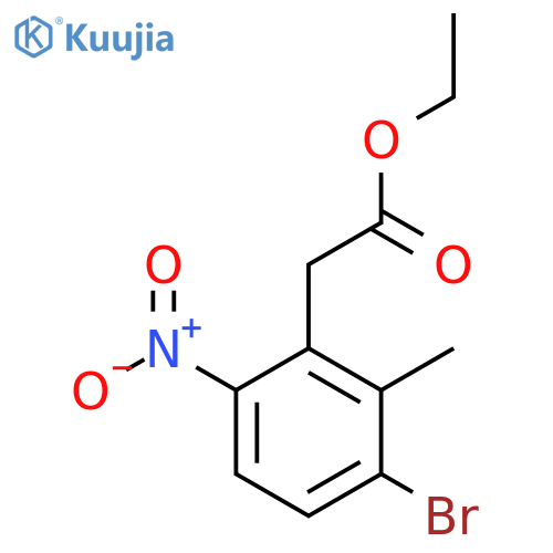 Ethyl 3-bromo-2-methyl-6-nitrophenylacetate structure