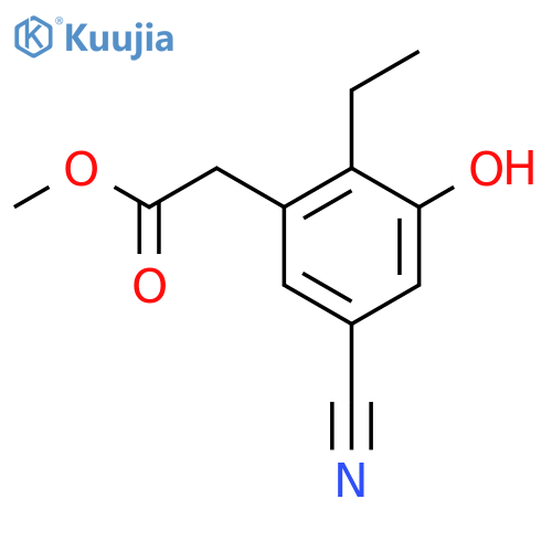 Methyl 5-cyano-2-ethyl-3-hydroxyphenylacetate structure