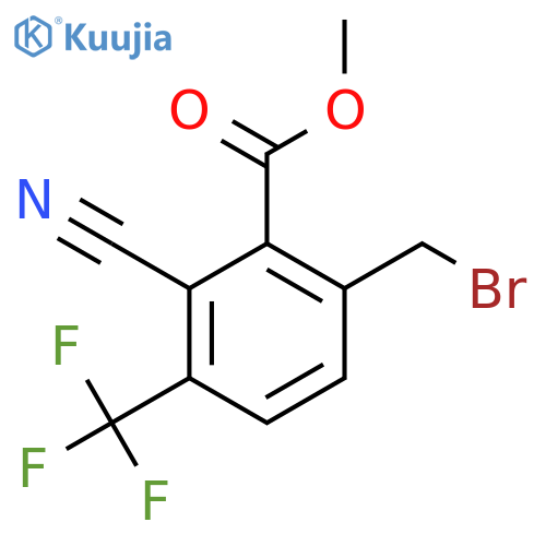 Methyl 6-bromomethyl-2-cyano-3-(trifluoromethyl)benzoate structure