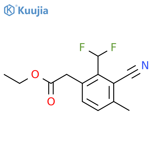 Ethyl 3-cyano-2-difluoromethyl-4-methylphenylacetate structure