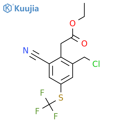 Ethyl 2-chloromethyl-6-cyano-4-(trifluoromethylthio)phenylacetate structure