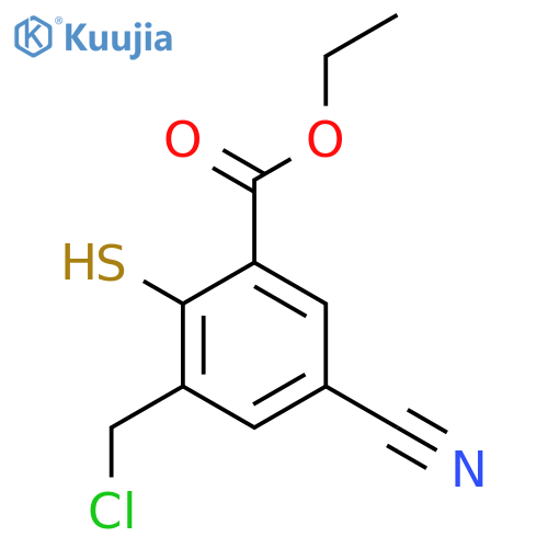 Ethyl 3-chloromethyl-5-cyano-2-mercaptobenzoate structure