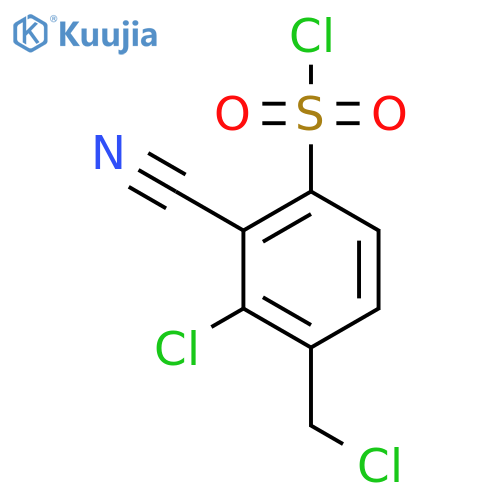 3-Chloro-4-chloromethyl-2-cyanobenzenesulfonyl chloride structure