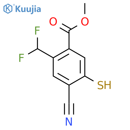 Methyl 4-cyano-2-difluoromethyl-5-mercaptobenzoate structure