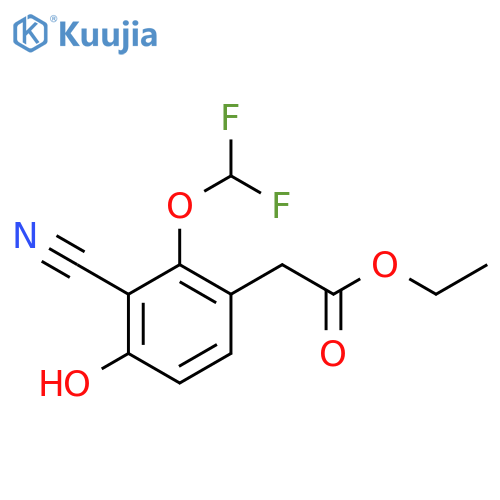 Ethyl 3-cyano-2-difluoromethoxy-4-hydroxyphenylacetate structure