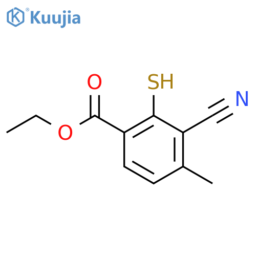 Ethyl 3-cyano-2-mercapto-4-methylbenzoate structure