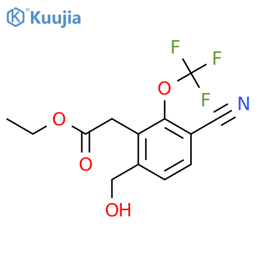 Ethyl 3-cyano-6-hydroxymethyl-2-(trifluoromethoxy)phenylacetate structure