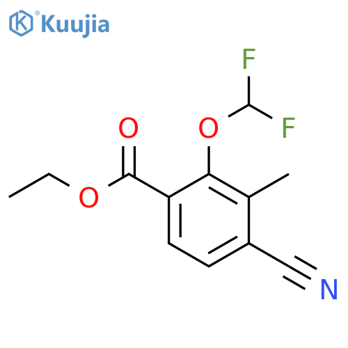Ethyl 4-cyano-2-difluoromethoxy-3-methylbenzoate structure