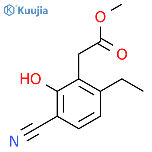 Methyl 3-cyano-6-ethyl-2-hydroxyphenylacetate structure