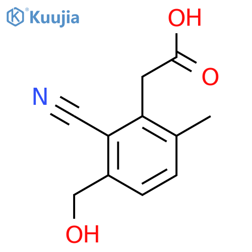 2-Cyano-3-hydroxymethyl-6-methylphenylacetic acid structure