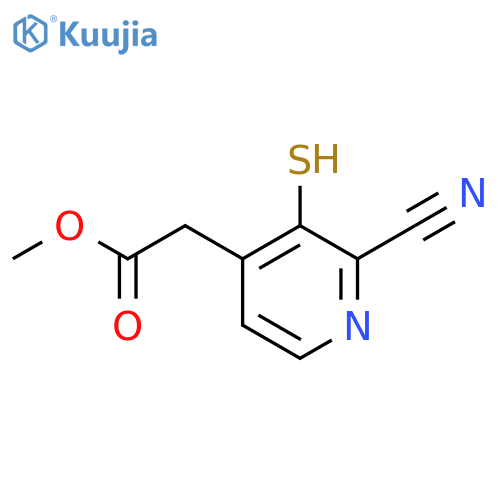 Methyl 2-cyano-3-mercaptopyridine-4-acetate structure