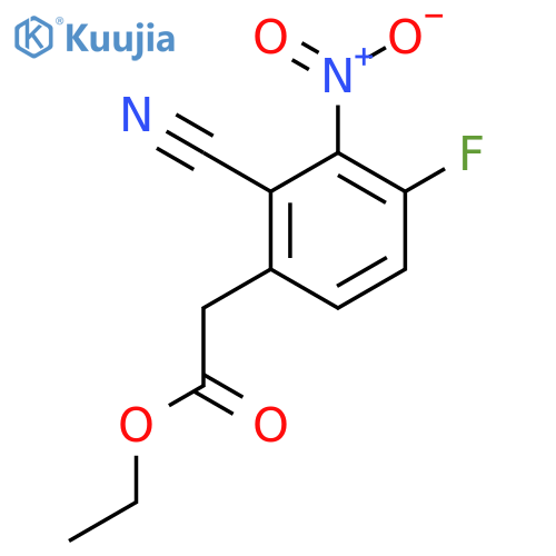Ethyl 2-cyano-4-fluoro-3-nitrophenylacetate structure