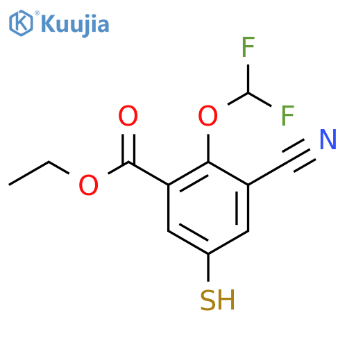Ethyl 3-cyano-2-difluoromethoxy-5-mercaptobenzoate structure