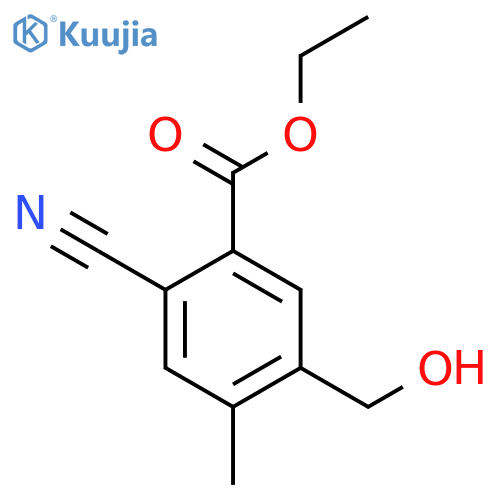 Ethyl 2-cyano-5-hydroxymethyl-4-methylbenzoate structure