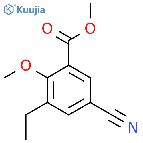 Methyl 5-cyano-3-ethyl-2-methoxybenzoate structure