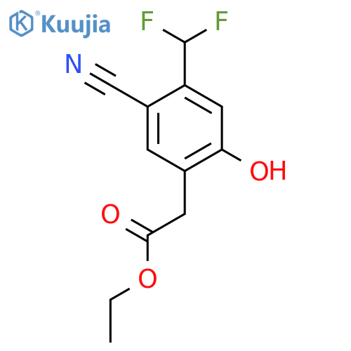 Ethyl 5-cyano-4-difluoromethyl-2-hydroxyphenylacetate structure