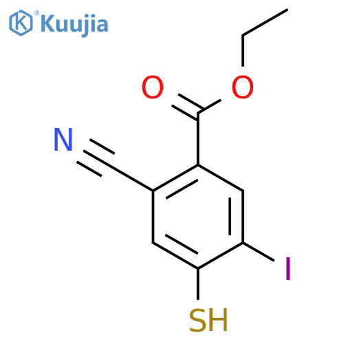 Ethyl 2-cyano-5-iodo-4-mercaptobenzoate structure