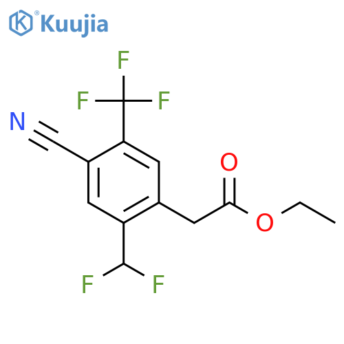 Ethyl 4-cyano-2-difluoromethyl-5-(trifluoromethyl)phenylacetate structure