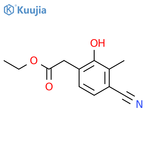 Ethyl 4-cyano-2-hydroxy-3-methylphenylacetate structure