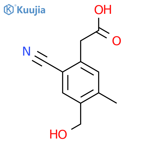 2-Cyano-4-hydroxymethyl-5-methylphenylacetic acid structure