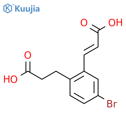 5-Bromo-2-(2-carboxyethyl)cinnamic acid structure